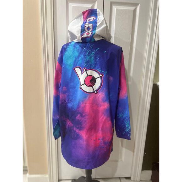 BANG ENERGY TIE DYE WINTER BREAKER RAIN COAT HOODED SZ M/L VERSATILE AESTHETIC - Picture 12 of 16